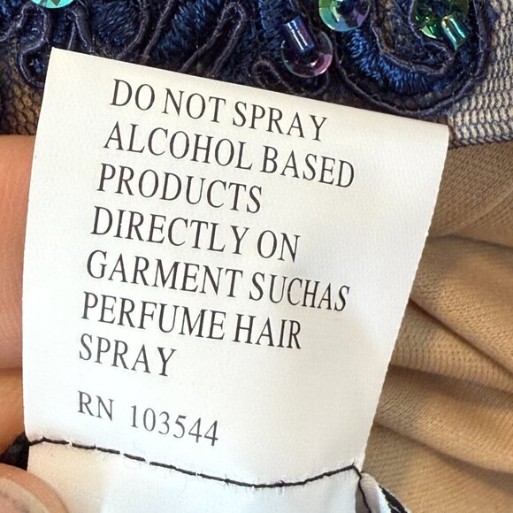 La Femme Formal Gown Cocktail Dress Blue Lace Hi Low Mesh Y2K Back Strapless 6 - Picture 13 of 15